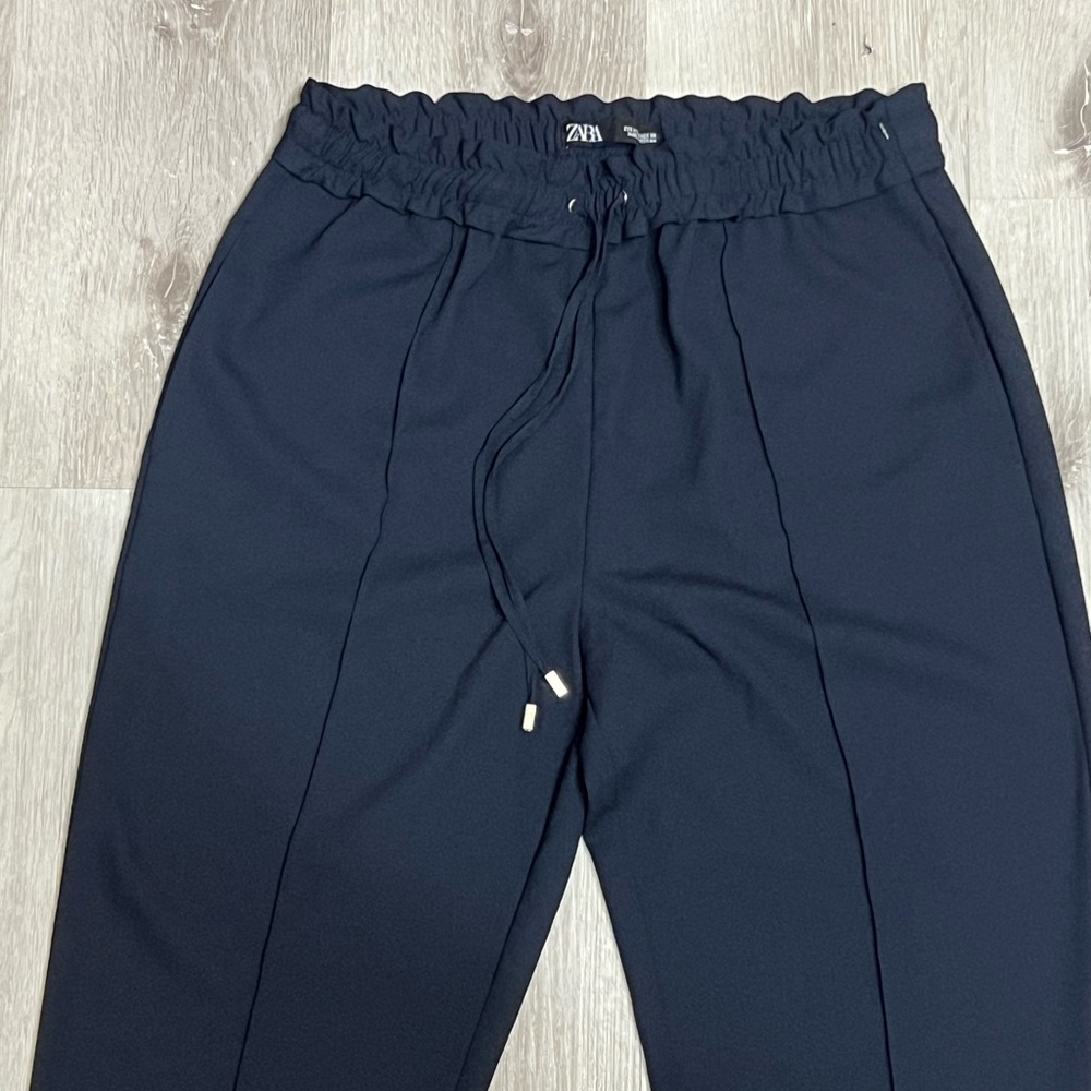 Zara Navy Drawstring Pants - Picture 2 of 7